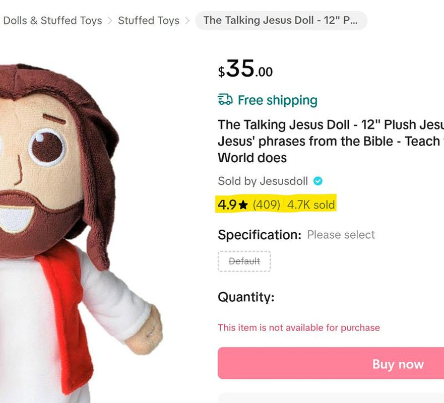 The Talking Jesus Doll – 12" Plush Toy with 10 Bible Phrases, Christian Gift for Kids