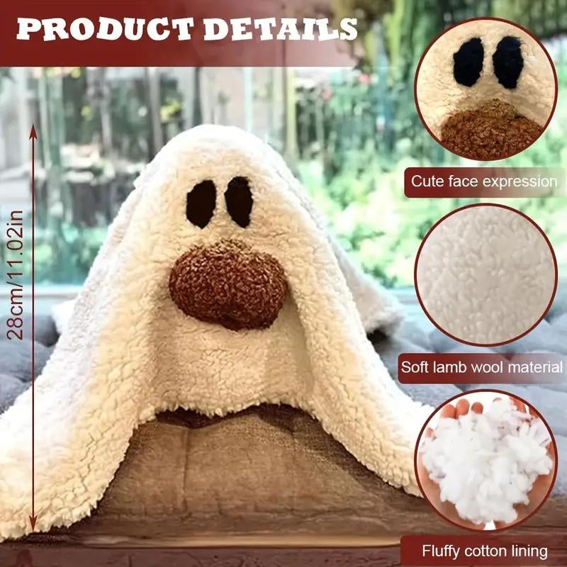 2025 Halloween Ghost Pillow with Pumpkin – 12" Spooky Plush Ghost-Shaped Cushion for Home Décor & Gifts