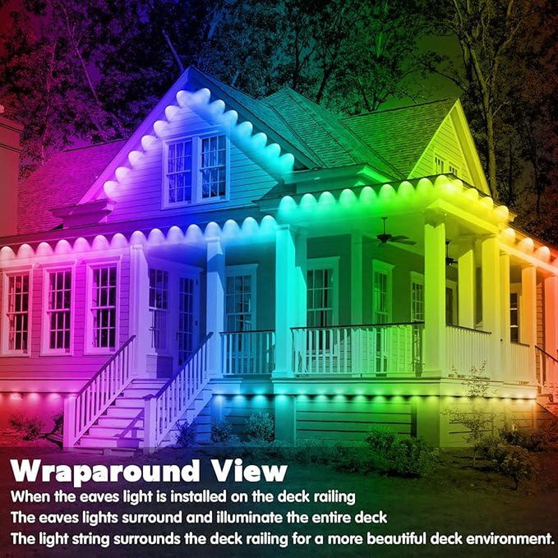 ARTBLEPRO Outdoor Permanent RGB LED Lights – Smart App & Remote Control, IP67 Waterproof, Music Sync, DIY Scene Modes for Holiday, Halloween & Christmas Décor