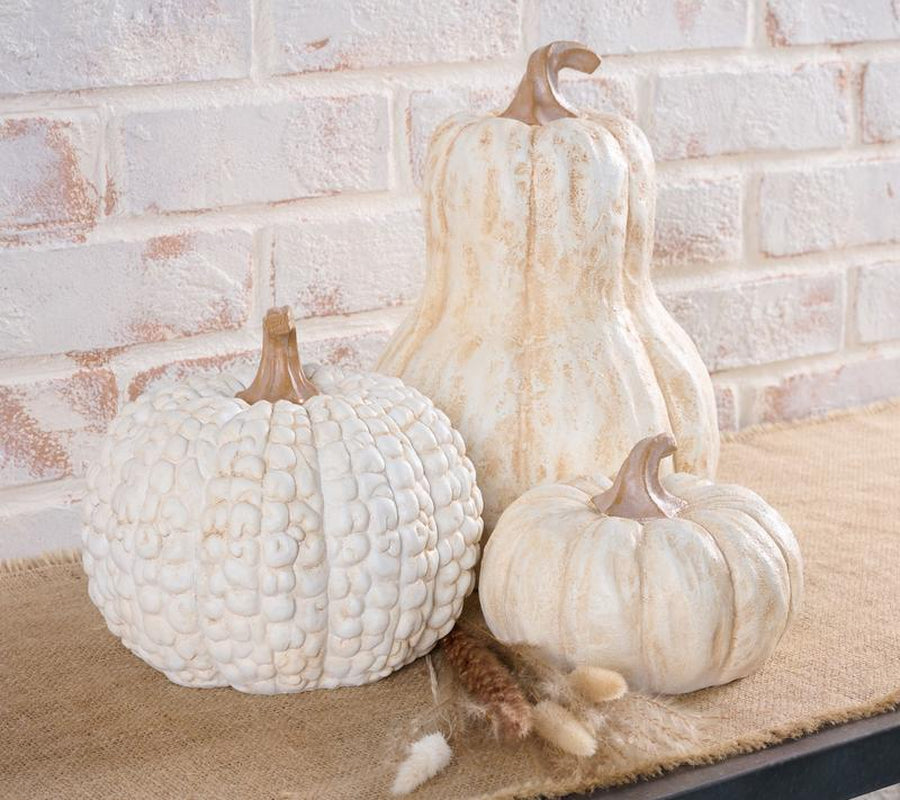 Martha Stewart Set of 3 Decorative Pumpkins – Indoor/Outdoor Fall & Halloween Décor