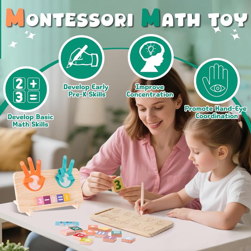Montessori Math Toys for Toddlers 2–5 – Wooden Counting Blocks & Number Learning Set for Preschool & Early Education