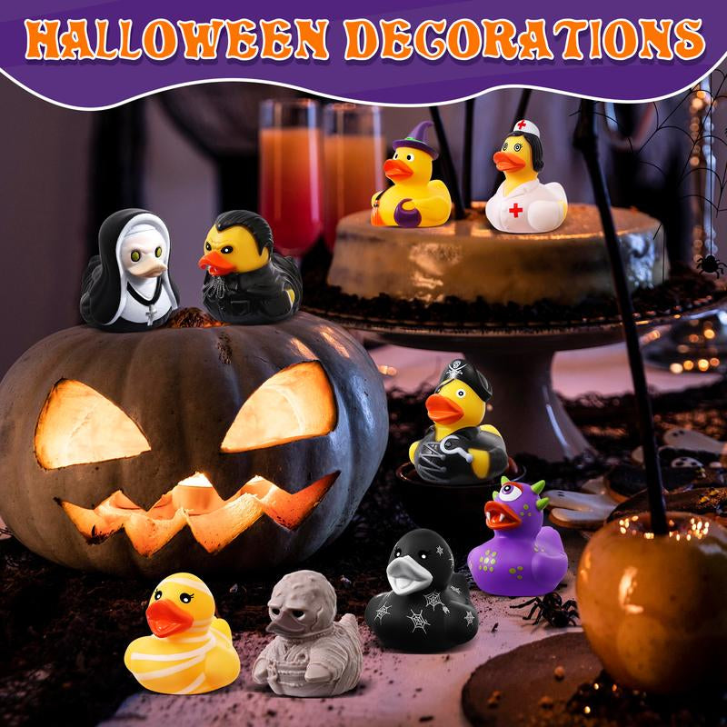 24 Pack Halloween Rubber Ducks with Bag – Party Favors, Bath Toys & Goodie Bag Fillers for Kids, Girls & Boys