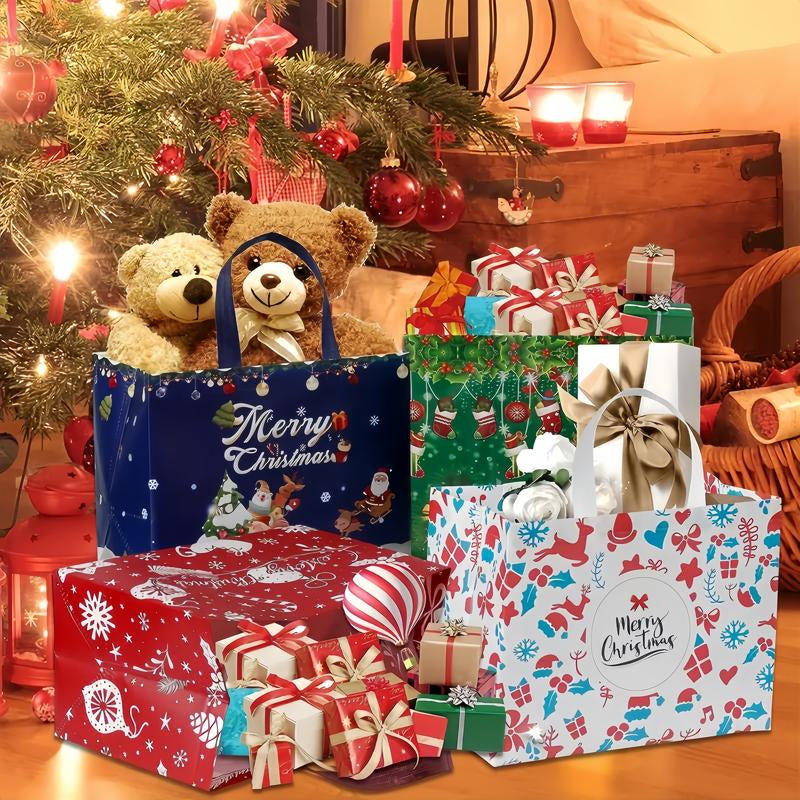 Large Reusable Christmas Gift Bags β Durable Holiday Tote Bags for Presents & Party Favors