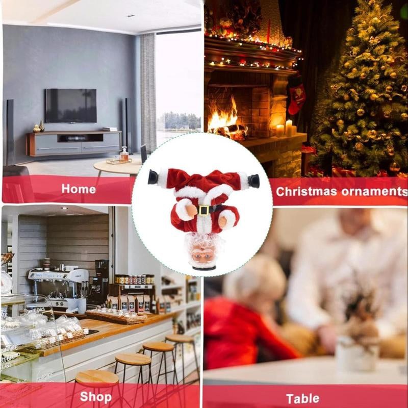 Electric Santa Claus Plush Toy – Dancing & Singing Christmas Decoration with Handstand Trick, Fun Gift for Kids & New Year Décor