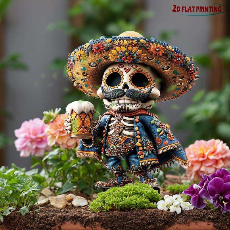 đ Viral Halloween Skull Decoration â Waterproof Acrylic Outdoor Art for Garden, Gothic DĂ©cor & Day of the Dead