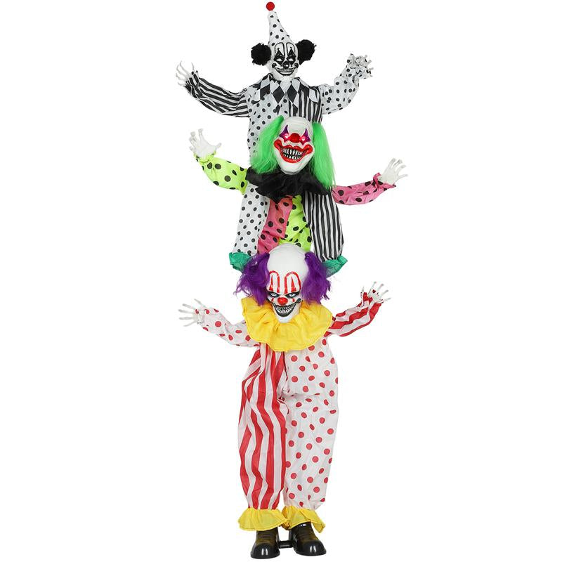Life-Size Halloween Animatronic Decoration – Ghost, Clown or Witch Prop with Light-Up Eyes, Spooky Sounds & Motion Activation