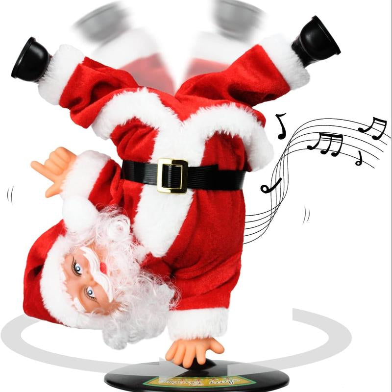 Electric Santa Claus Plush Toy – Dancing & Singing Christmas Decoration with Handstand Trick, Fun Gift for Kids & New Year Décor