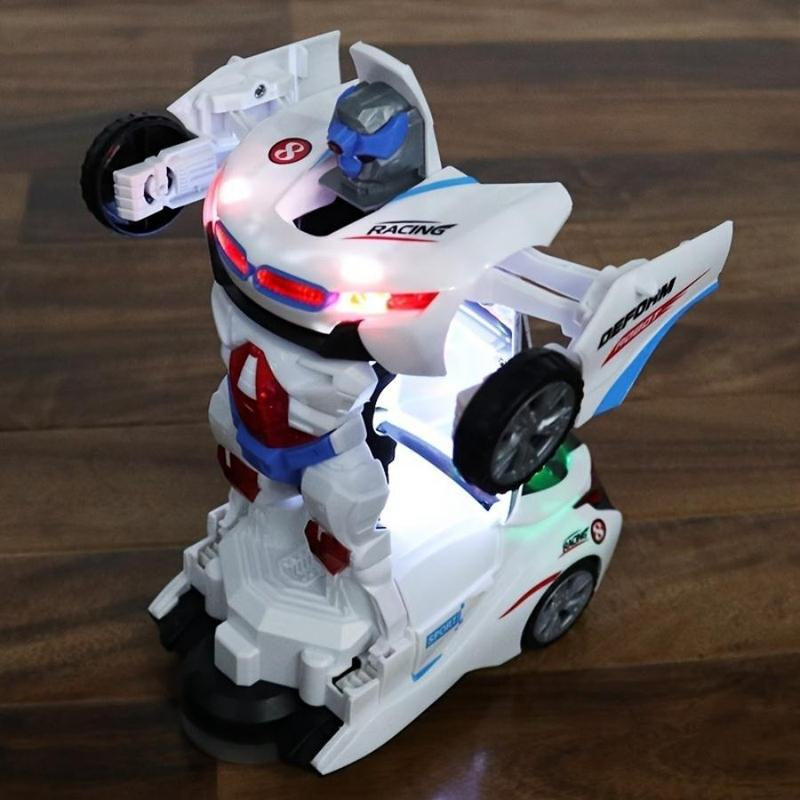 Automatic Deformation Robot Car Toy – Transforming Car with Lights & Music, Obstacle Avoidance, Birthday Gift for Kids