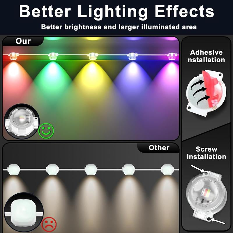 ARTBLEPRO Outdoor Permanent RGB LED Lights – Smart App & Remote Control, IP67 Waterproof, Music Sync, DIY Scene Modes for Holiday, Halloween & Christmas Décor