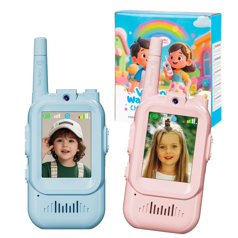 Aontess Kids Video Walkie Talkies – 2 Pack Long Range Toys with Camera, No Internet Needed, Gift for Boys & Girls Ages 3–12