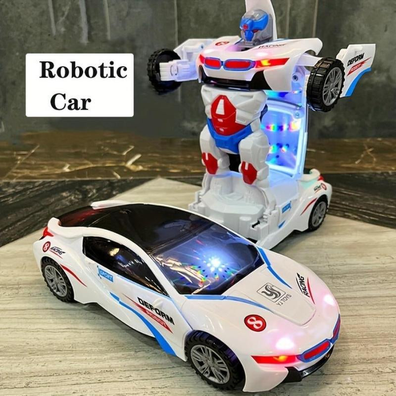 Automatic Deformation Robot Car Toy – Transforming Car with Lights & Music, Obstacle Avoidance, Birthday Gift for Kids