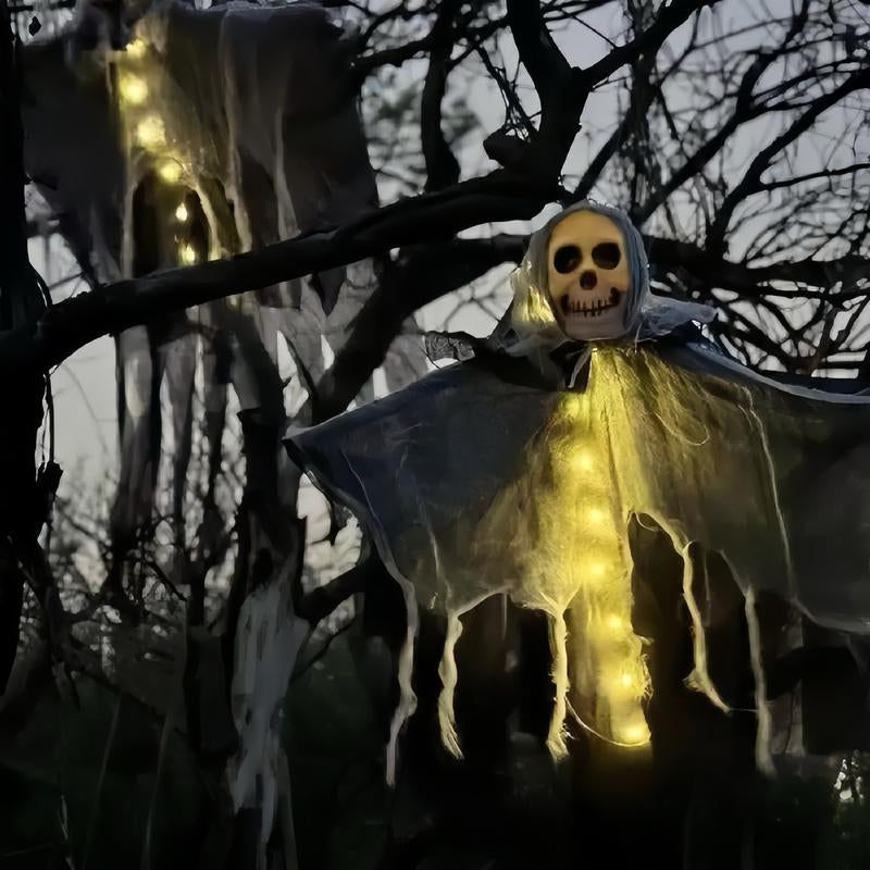 Halloween Hanging Skeleton Ghost – Spooky Indoor & Outdoor Decoration for Yard, Home & Party
