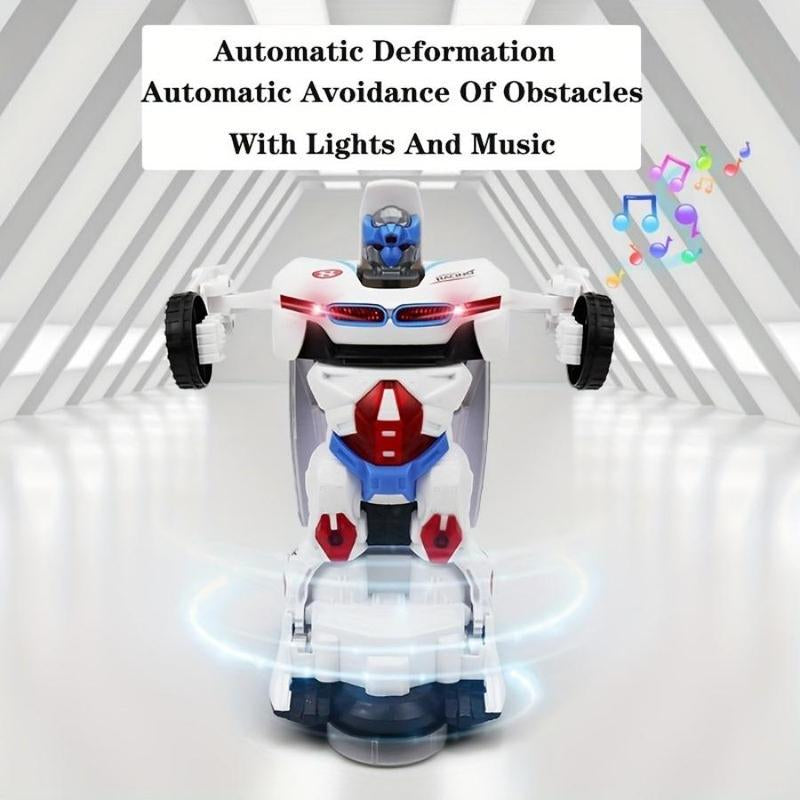 Automatic Deformation Robot Car Toy – Transforming Car with Lights & Music, Obstacle Avoidance, Birthday Gift for Kids
