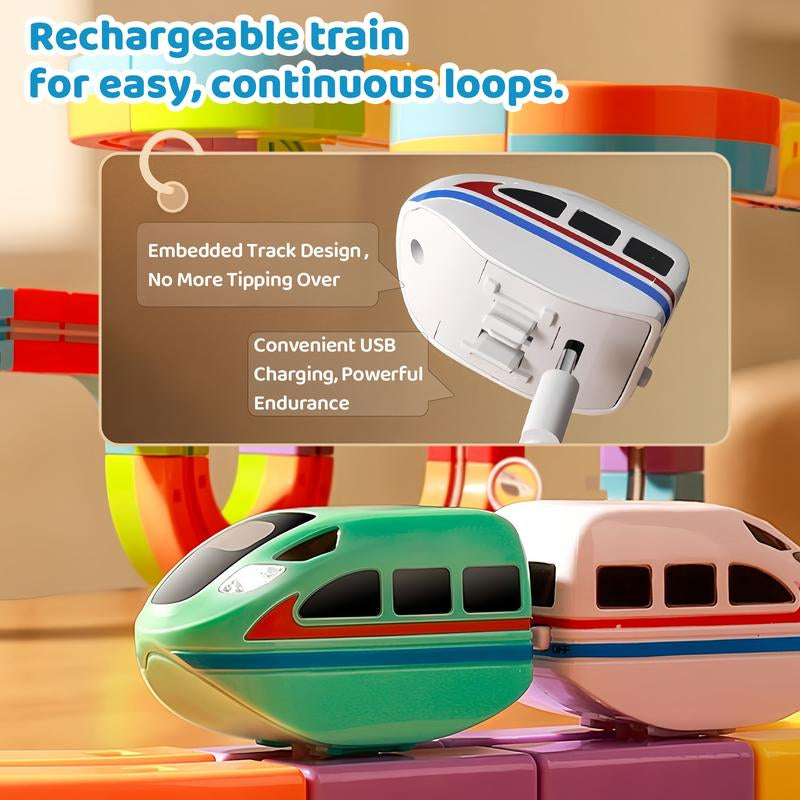 Electric Train Set with Flexible Race Tracks β Gravity-Defying 3D Layout Building Toy with Motorized Car, STEM Learning Gift for Kids