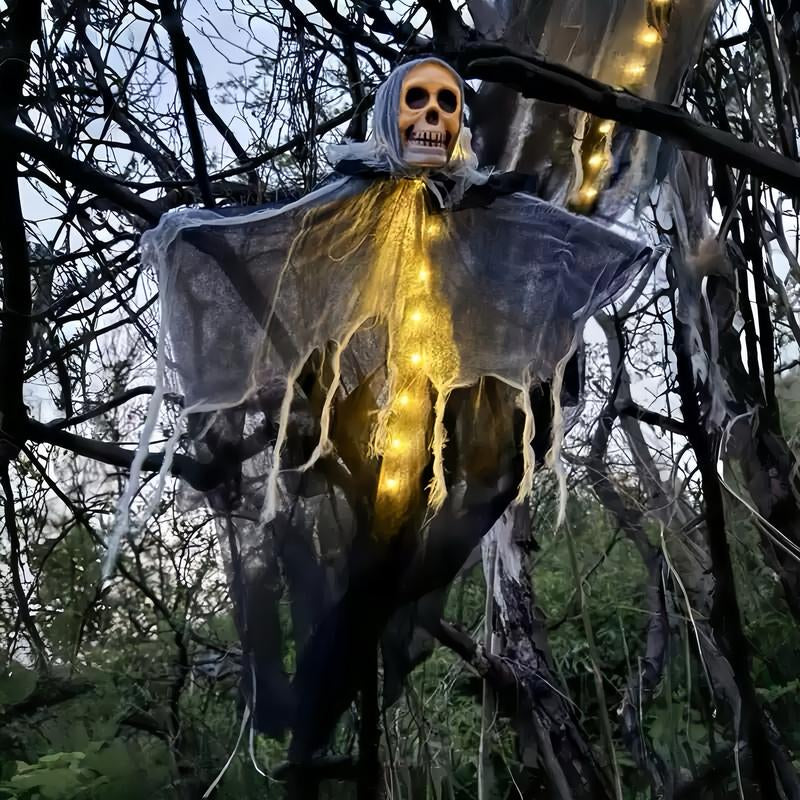 Halloween Hanging Skeleton Ghost – Spooky Indoor & Outdoor Decoration for Yard, Home & Party