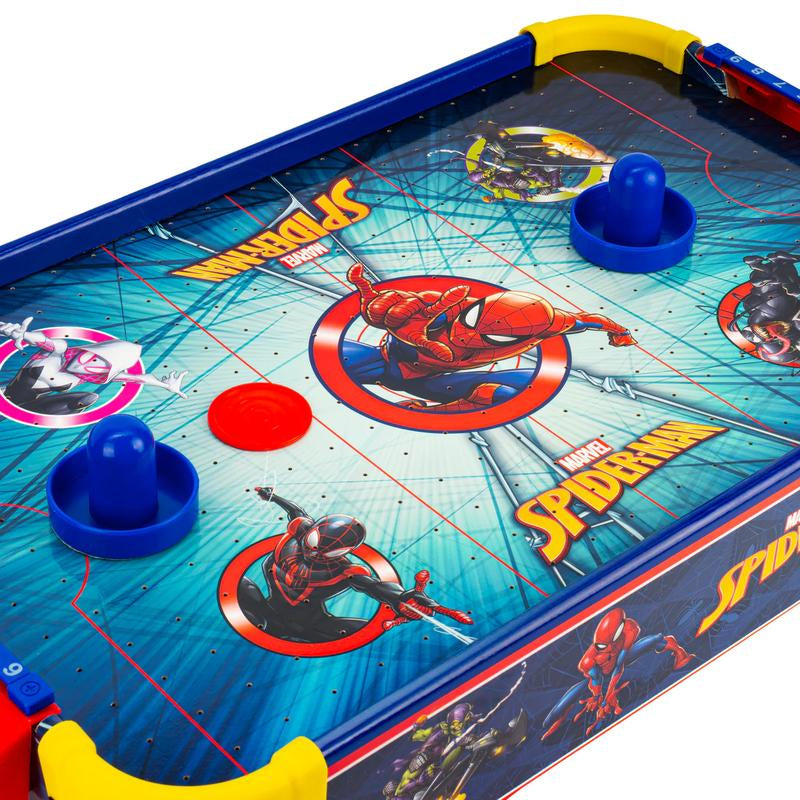 Marvel Spider-Man Wooden Air Hockey Table β Official Licensed Spidey & Friends Game for Kids Ages 4+