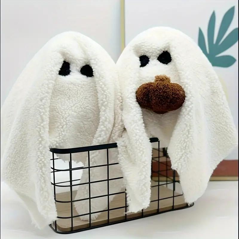 2025 Halloween Ghost Pillow with Pumpkin – 12" Spooky Plush Ghost-Shaped Cushion for Home Décor & Gifts