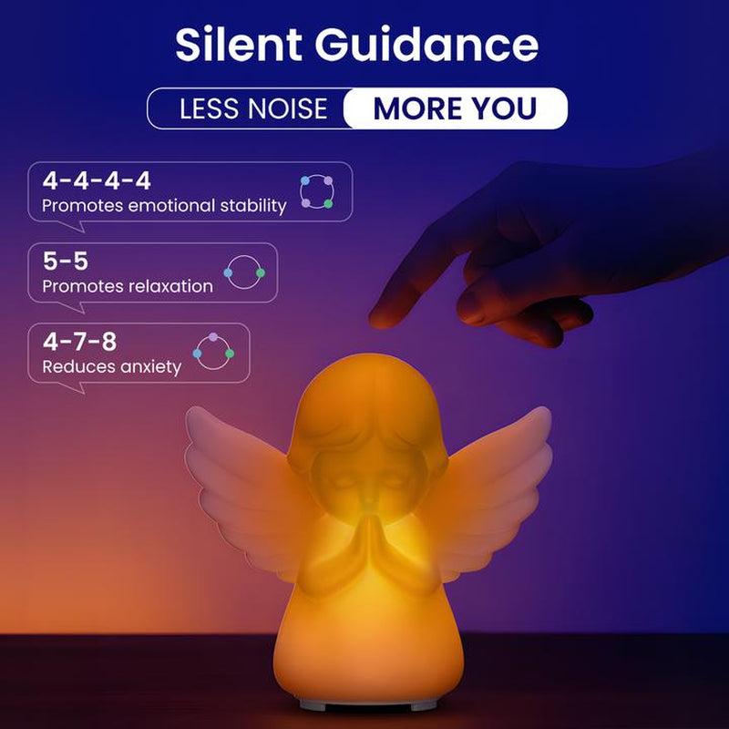 Hiseeme Angel Baby Night Light β Soothing Sleep Aid with White Noise & 7 RGB Colors, BPA-Free Silicone, USB-C Rechargeable