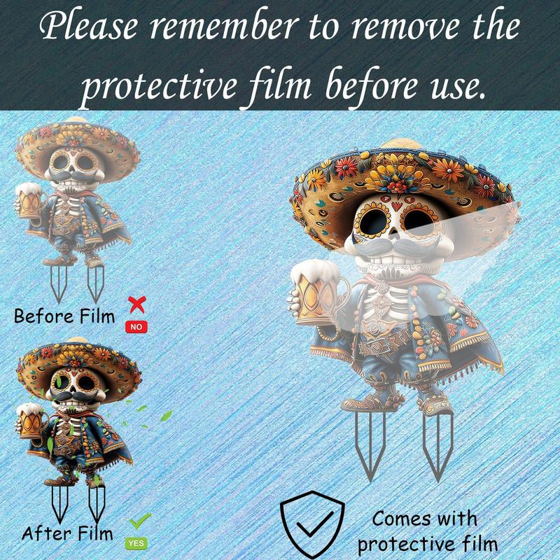 đ Viral Halloween Skull Decoration â Waterproof Acrylic Outdoor Art for Garden, Gothic DĂ©cor & Day of the Dead