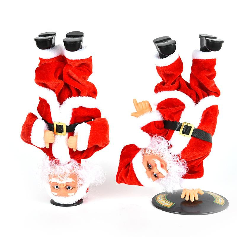 Electric Santa Claus Plush Toy – Dancing & Singing Christmas Decoration with Handstand Trick, Fun Gift for Kids & New Year Décor