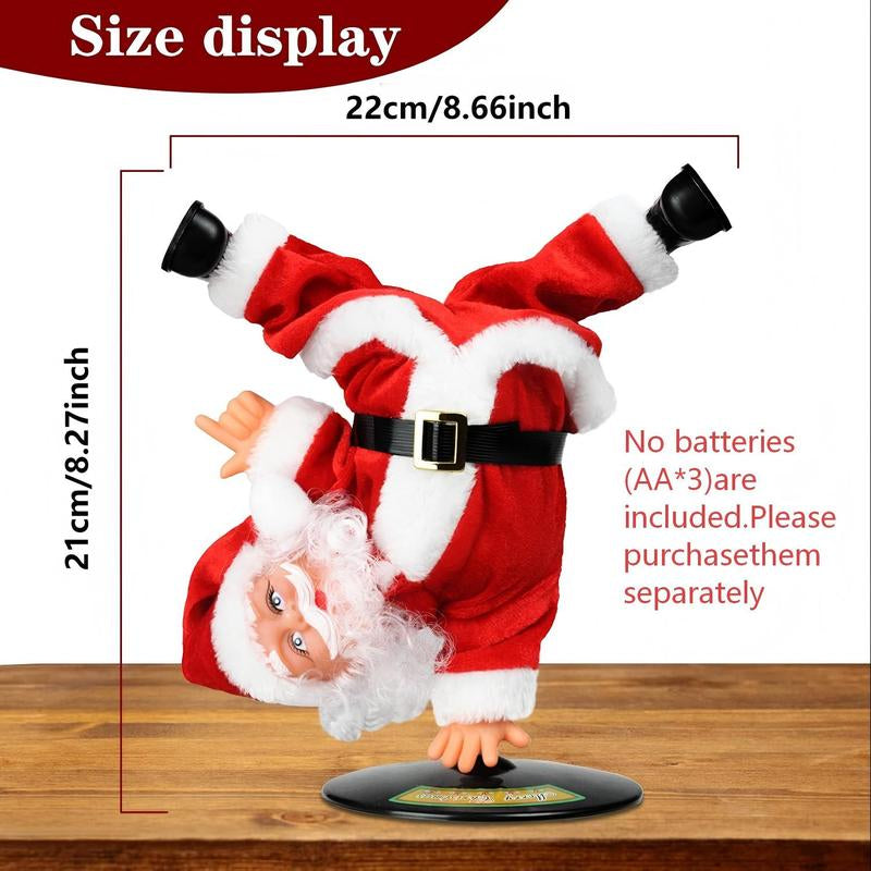Electric Santa Claus Plush Toy – Dancing & Singing Christmas Decoration with Handstand Trick, Fun Gift for Kids & New Year Décor