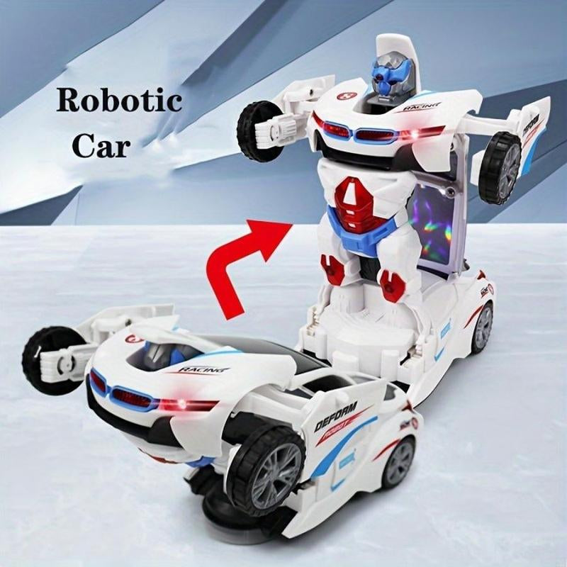 Automatic Deformation Robot Car Toy – Transforming Car with Lights & Music, Obstacle Avoidance, Birthday Gift for Kids