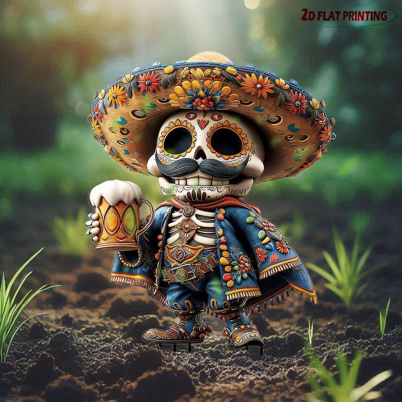 đ Viral Halloween Skull Decoration â Waterproof Acrylic Outdoor Art for Garden, Gothic DĂ©cor & Day of the Dead