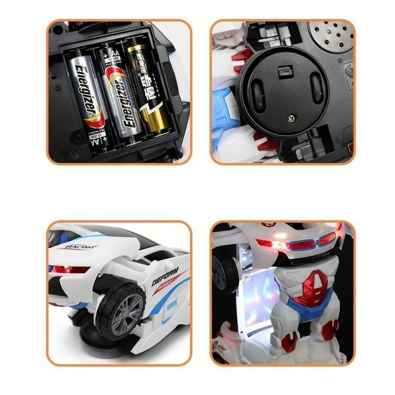 Automatic Deformation Robot Car Toy – Transforming Car with Lights & Music, Obstacle Avoidance, Birthday Gift for Kids