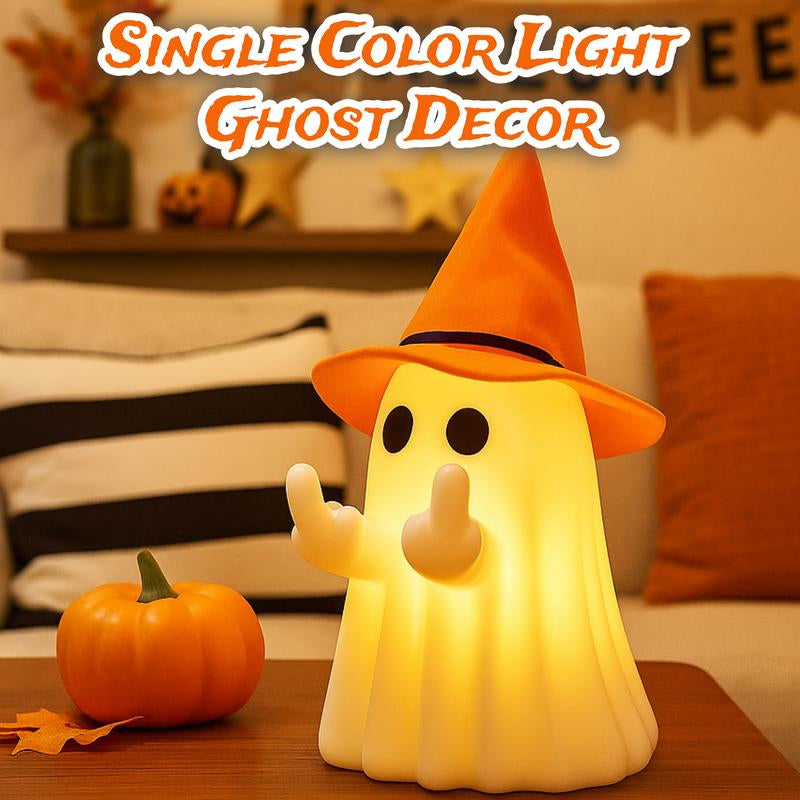 Glow-in-the-Dark Middle Finger Ghost – Scary Halloween Decoration with Detachable Hat, Funny Spooky Home Décor Gift