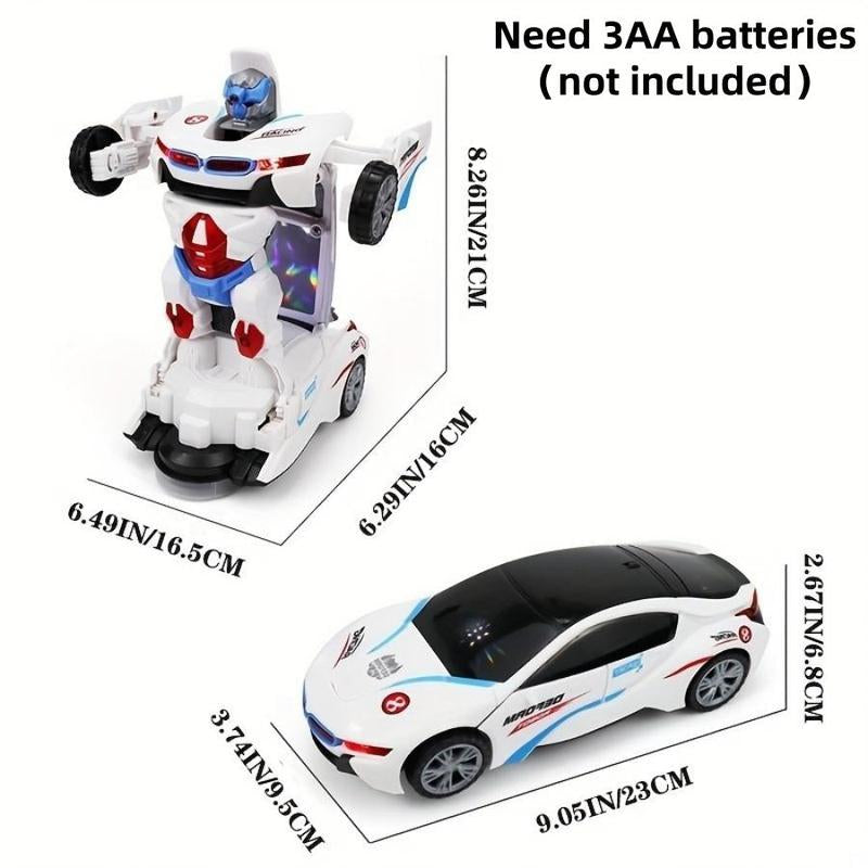 Automatic Deformation Robot Car Toy – Transforming Car with Lights & Music, Obstacle Avoidance, Birthday Gift for Kids