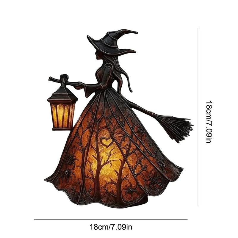 Halloween Witch Lamp – Spooky Standing Night Light & Witch Statue Table Décor for Bedroom or Party Decorations
