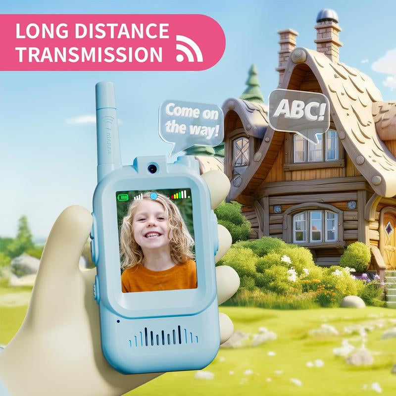 Aontess Kids Video Walkie Talkies – 2 Pack Long Range Toys with Camera, No Internet Needed, Gift for Boys & Girls Ages 3–12