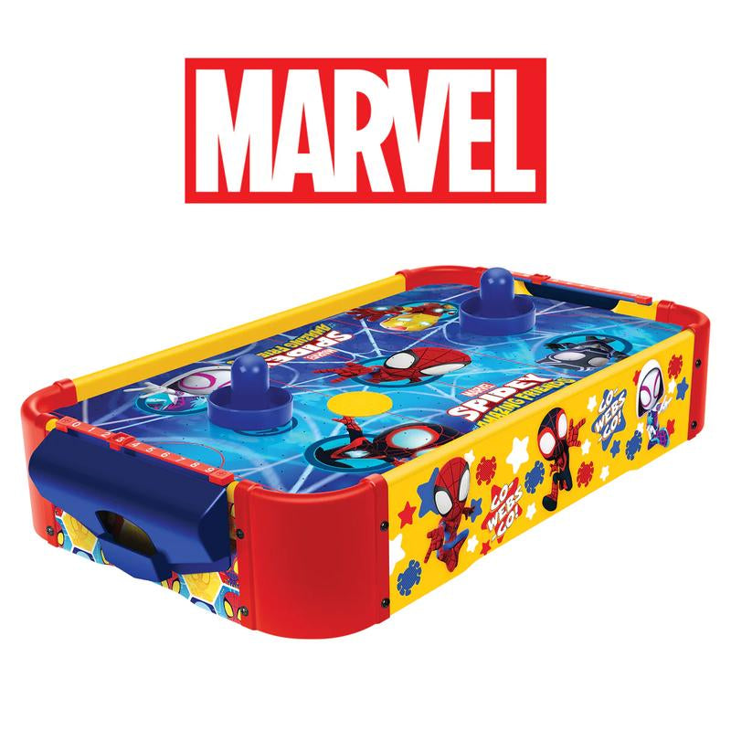 Marvel Spider-Man Wooden Air Hockey Table β Official Licensed Spidey & Friends Game for Kids Ages 4+