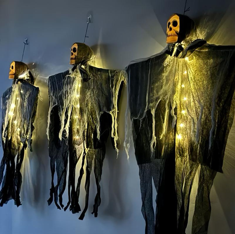 Halloween Hanging Skeleton Ghost – Spooky Indoor & Outdoor Decoration for Yard, Home & Party