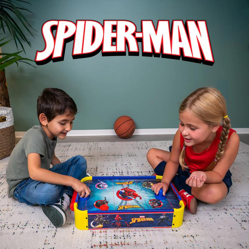 Marvel Spider-Man Wooden Air Hockey Table β Official Licensed Spidey & Friends Game for Kids Ages 4+