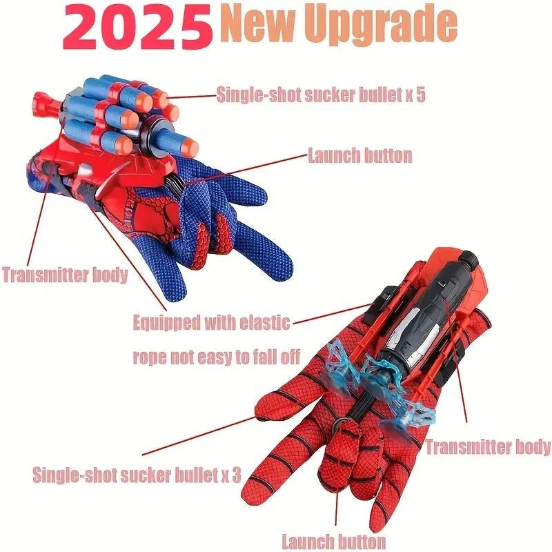 2 Pack Spider Web Shooter Wrist Playset – Hero Launcher Gloves with RPG Rocket Wrist Toys for Kids, Birthday Parties & Halloween