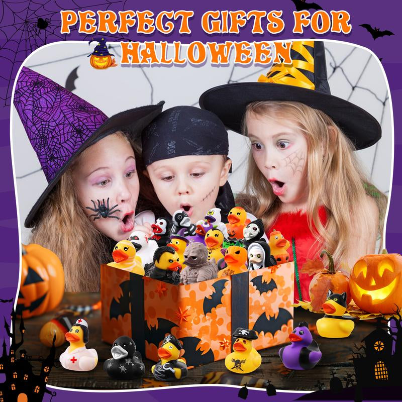 24 Pack Halloween Rubber Ducks with Bag – Party Favors, Bath Toys & Goodie Bag Fillers for Kids, Girls & Boys