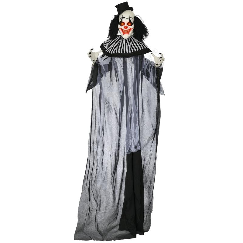 Life-Size Halloween Animatronic Decoration – Ghost, Clown or Witch Prop with Light-Up Eyes, Spooky Sounds & Motion Activation