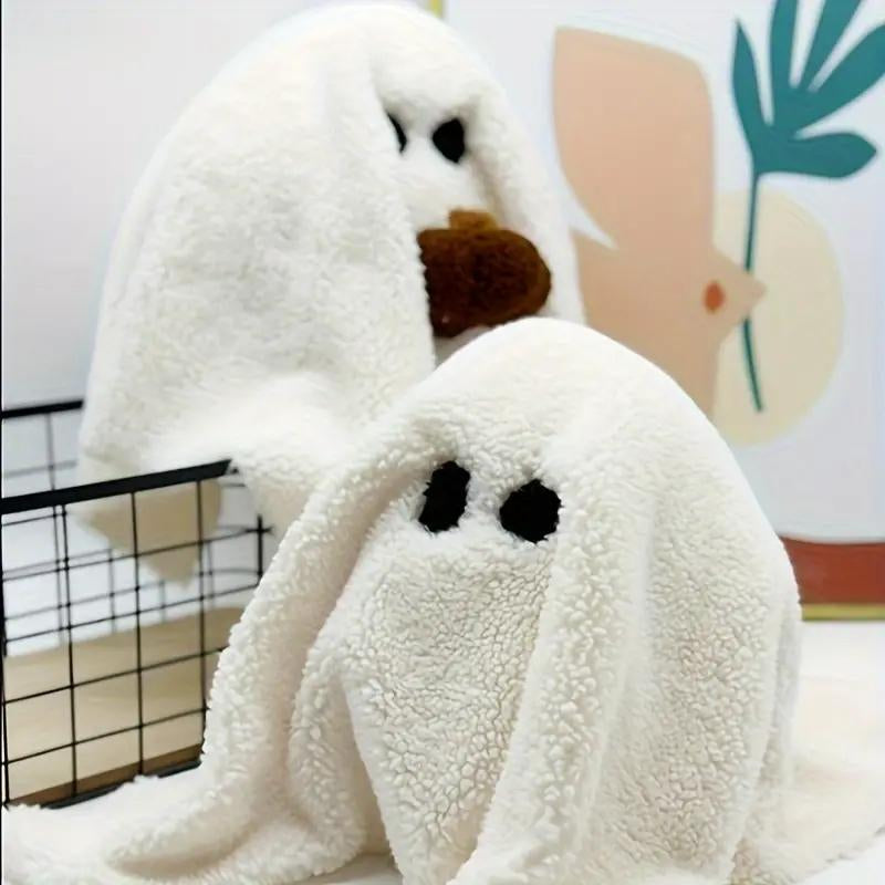2025 Halloween Ghost Pillow with Pumpkin – 12" Spooky Plush Ghost-Shaped Cushion for Home Décor & Gifts