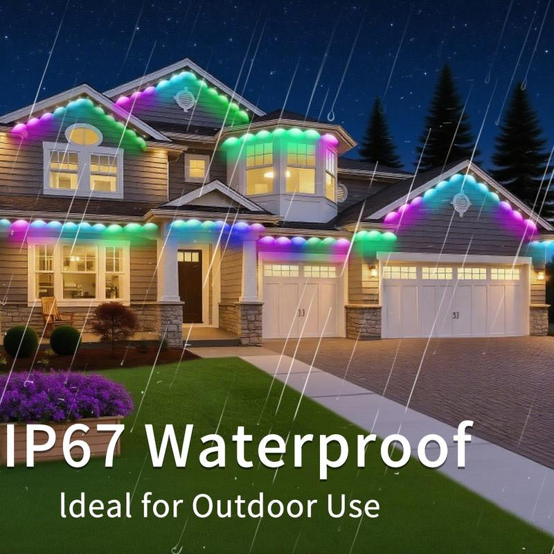 ARTBLEPRO Outdoor Permanent RGB LED Lights – Smart App & Remote Control, IP67 Waterproof, Music Sync, DIY Scene Modes for Holiday, Halloween & Christmas Décor