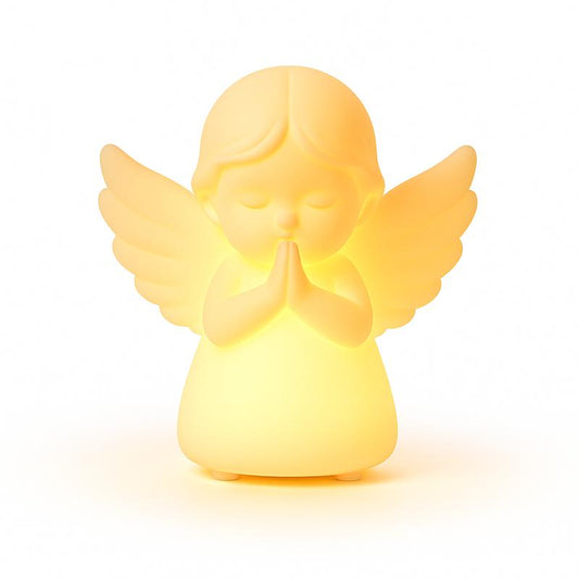 Hiseeme Angel Baby Night Light – Soothing Sleep Aid with White Noise & 7 RGB Colors, BPA-Free Silicone, USB-C Rechargeable