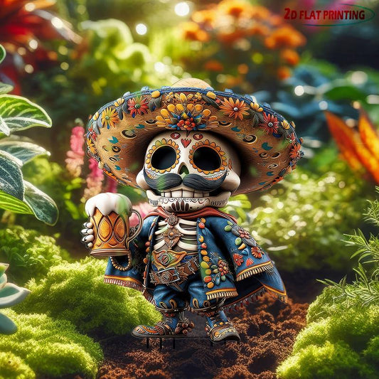 🎃 Viral Halloween Skull Decoration – Waterproof Acrylic Outdoor Art for Garden, Gothic Décor & Day of the Dead