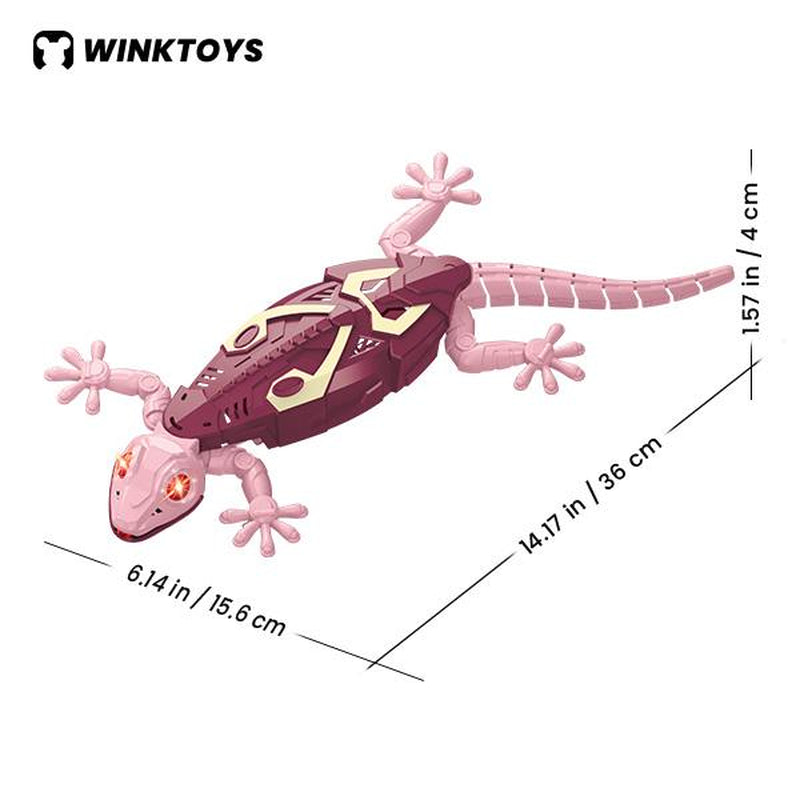 Winktoys Wall Crawler Gecko – Remote Control Electric Lizard Toy with LED Eyes & 360° Spin, Fun Indoor Animal Gift for Kids