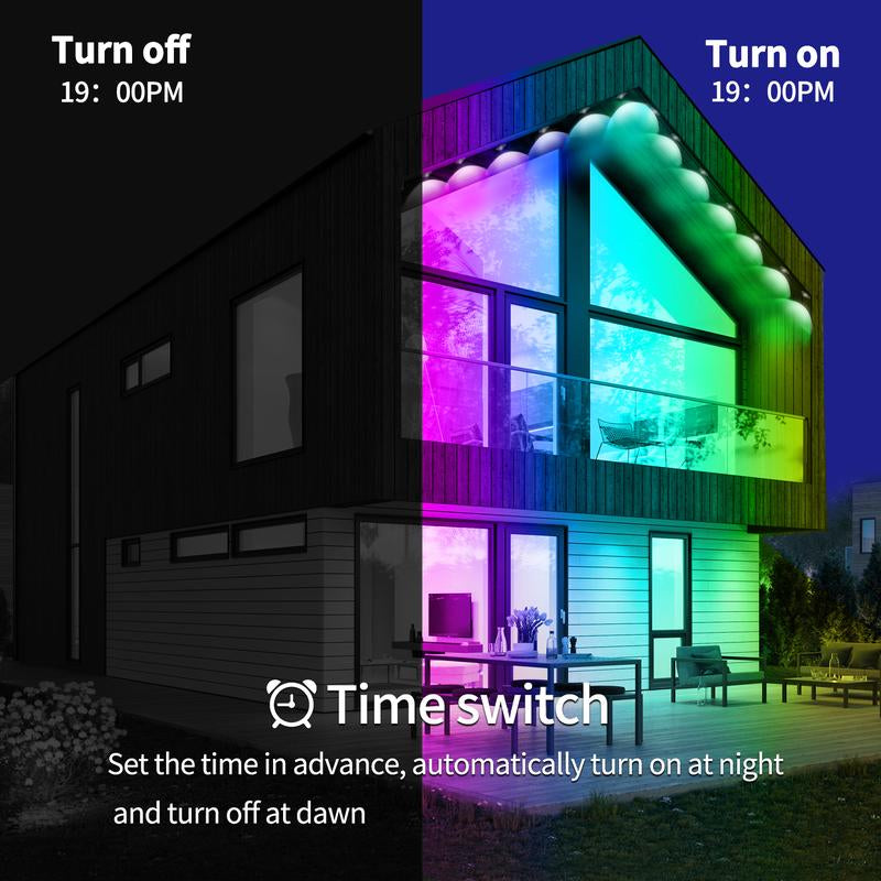 ARTBLEPRO Outdoor Permanent RGB LED Lights – Smart App & Remote Control, IP67 Waterproof, Music Sync, DIY Scene Modes for Holiday, Halloween & Christmas Décor