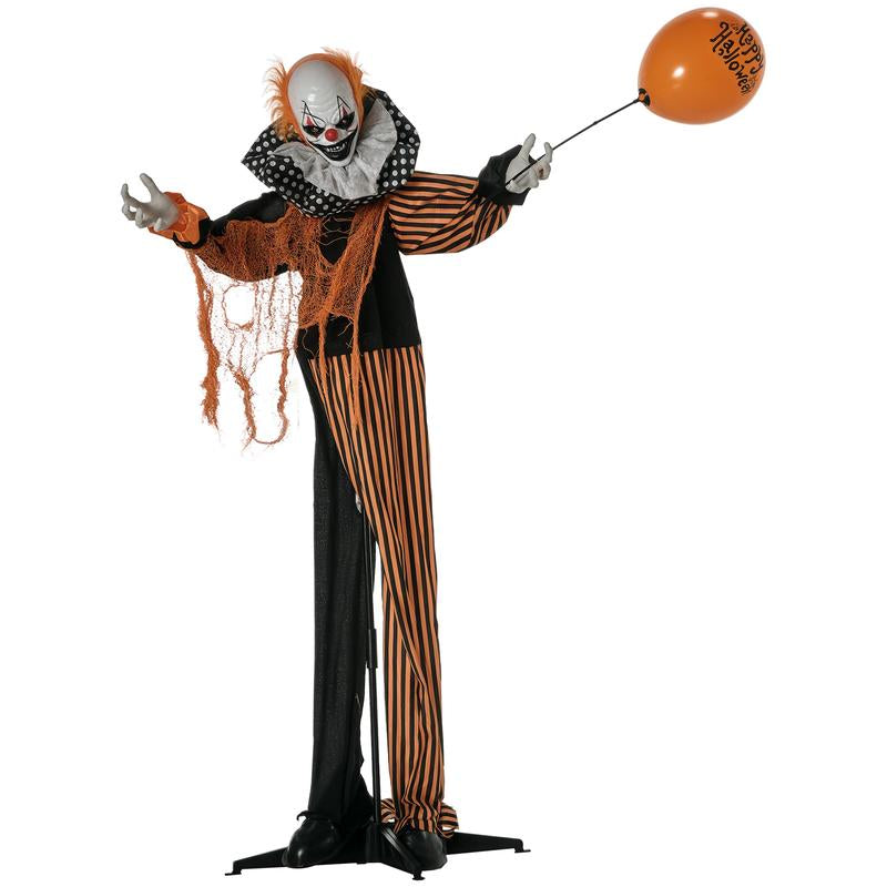 Life-Size Halloween Animatronic Decoration – Ghost, Clown or Witch Prop with Light-Up Eyes, Spooky Sounds & Motion Activation