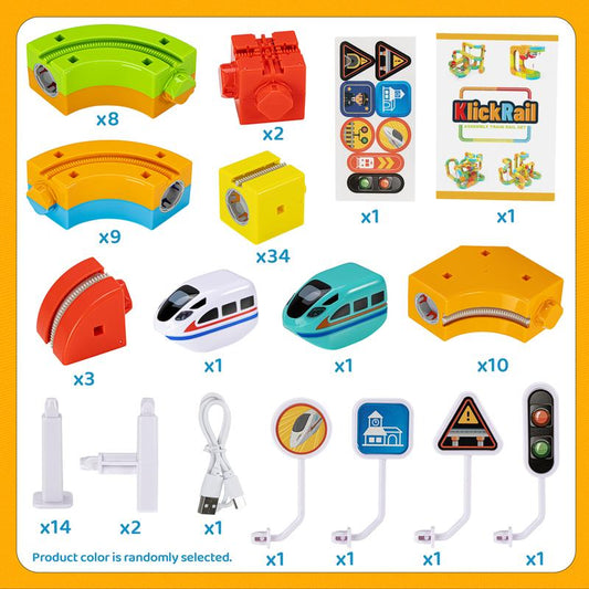Electric Train Set with Flexible Race Tracks – Gravity-Defying 3D Layout Building Toy with Motorized Car, STEM Learning Gift for Kids