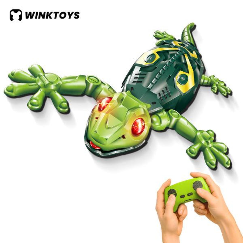Winktoys Wall Crawler Gecko – Remote Control Electric Lizard Toy with LED Eyes & 360° Spin, Fun Indoor Animal Gift for Kids