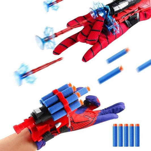 2 Pack Spider Web Shooter Wrist Playset – Hero Launcher Gloves with RPG Rocket Wrist Toys for Kids, Birthday Parties & Halloween