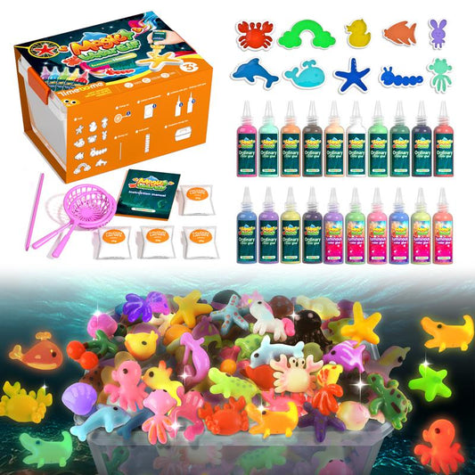 TIMETOME Magic Water Elf Toy Kit – Aqua Fairy Gel Set with 20 Magic Gels & 10 Molds, Fun Easter Craft & Birthday Gift for Kids