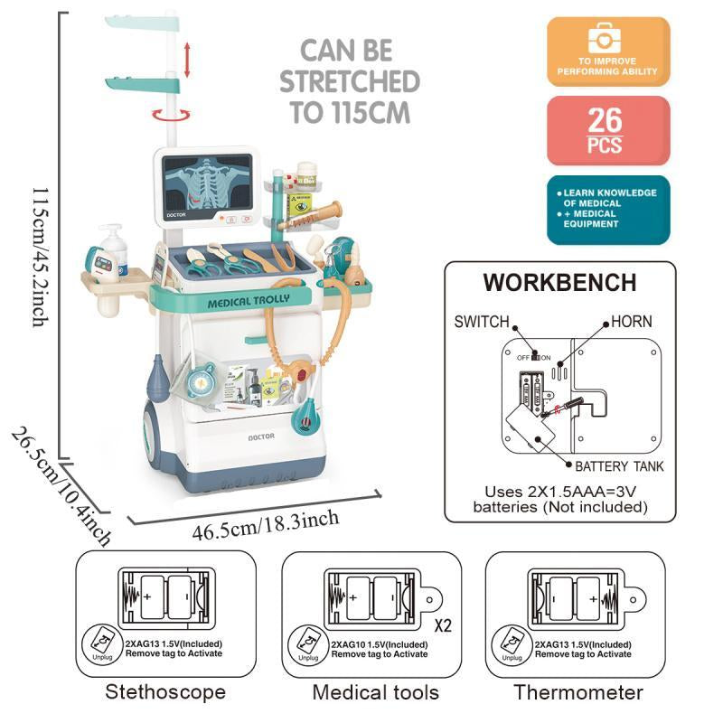 Doctor Playset – Pretend Medical Station Toy with Stethoscope & Accessories, Role Play Gift for Boys & Girls